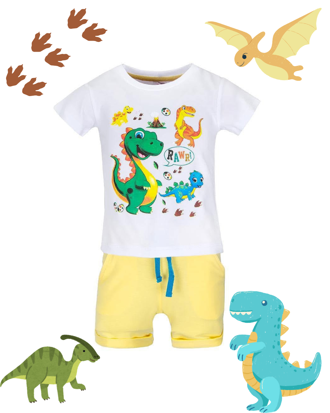 КОМПЛЕКТ ЗА МОМЧЕ И БЕБЕ ДИНОЗАВЪР