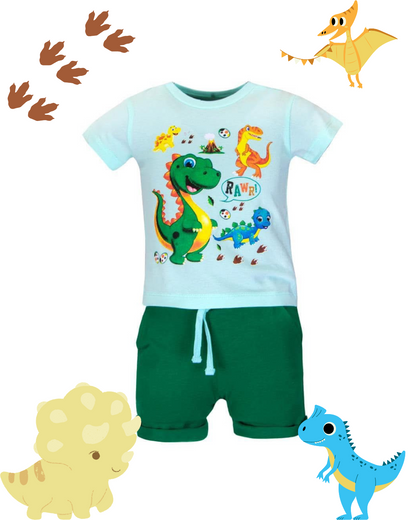 КОМПЛЕКТ ЗА МОМЧЕ И БЕБЕ ДИНОЗАВЪР