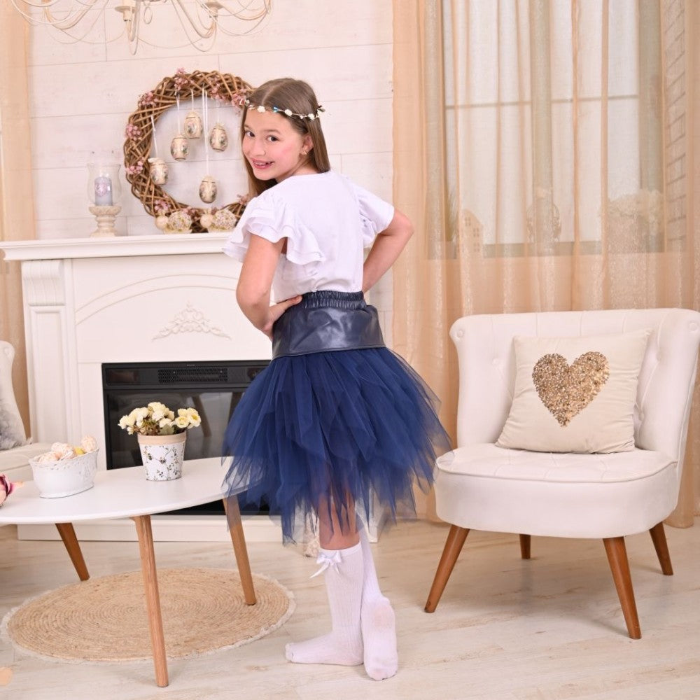 КОЖЕНА ПОЛА С ТЮЛ СИНЯ