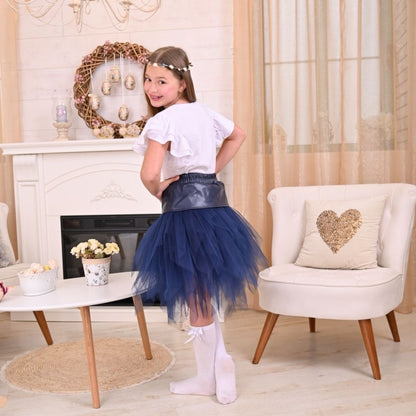 КОЖЕНА ПОЛА С ТЮЛ СИНЯ