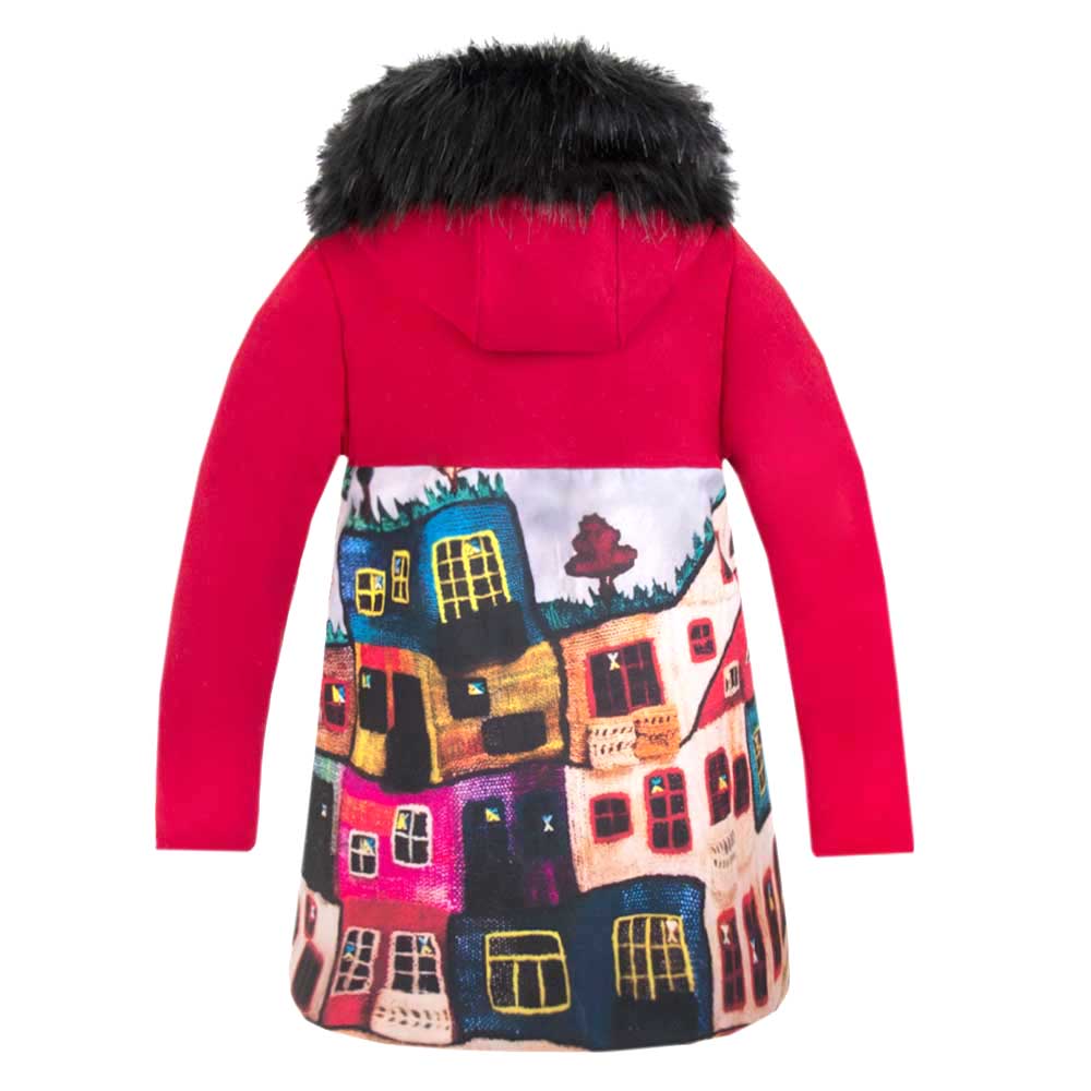 ЗИМНО ПАЛТО С ЖИВОПИСНА ЩАМПА