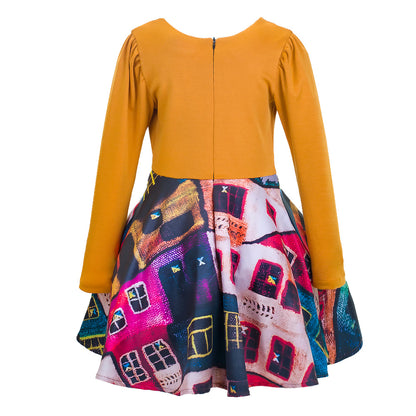 РОКЛЯ С ЖИВОПИСНА ЩАМПА